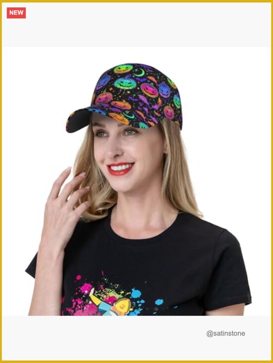 Funny Halloween Pumpkin Baseball Cap Trucker Hat Adjustable Unisex Cotton main image 6